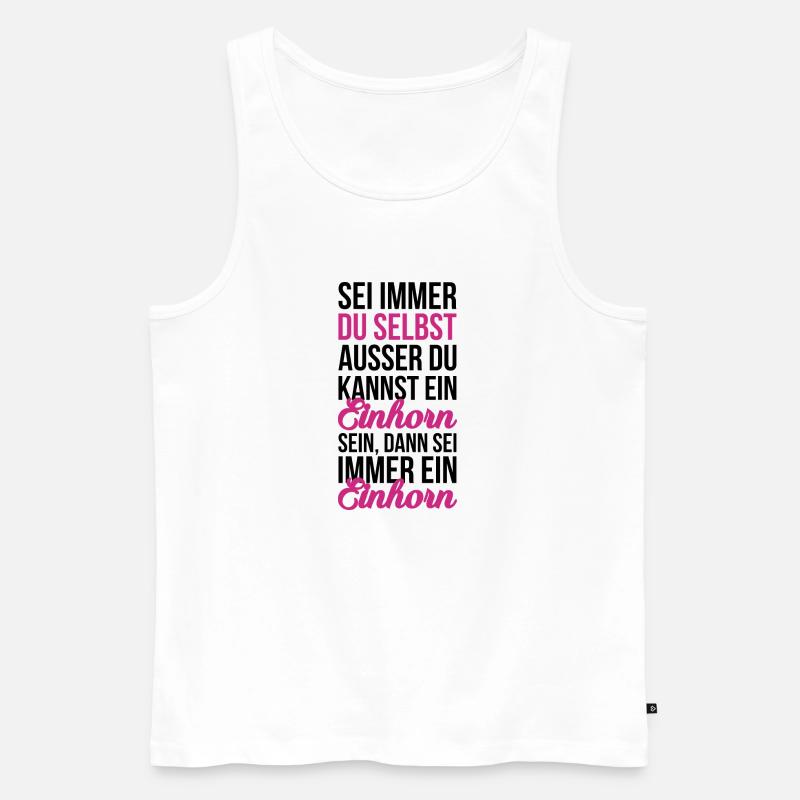 Sei ein Einhorn - Männer Premium Bio Tank Top - Weiß