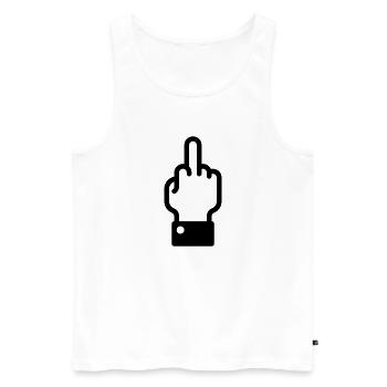 Doigt puant (fuck off / fuck you) - Débardeur bio Premium Homme - blanc - Devant - AI Model Male 178 light (178cm)
