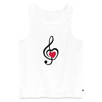 Note Heart Music - Men's Premium Organic Tank Top - white - Front - AI Model Male 178 light (178cm)