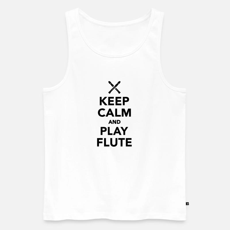Flöte - Männer Premium Bio Tank Top - Weiß