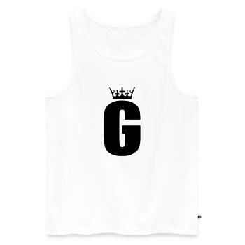 g_king - Männer Premium Bio Tank Top - Weiß - Vorne - Michal (187cm)