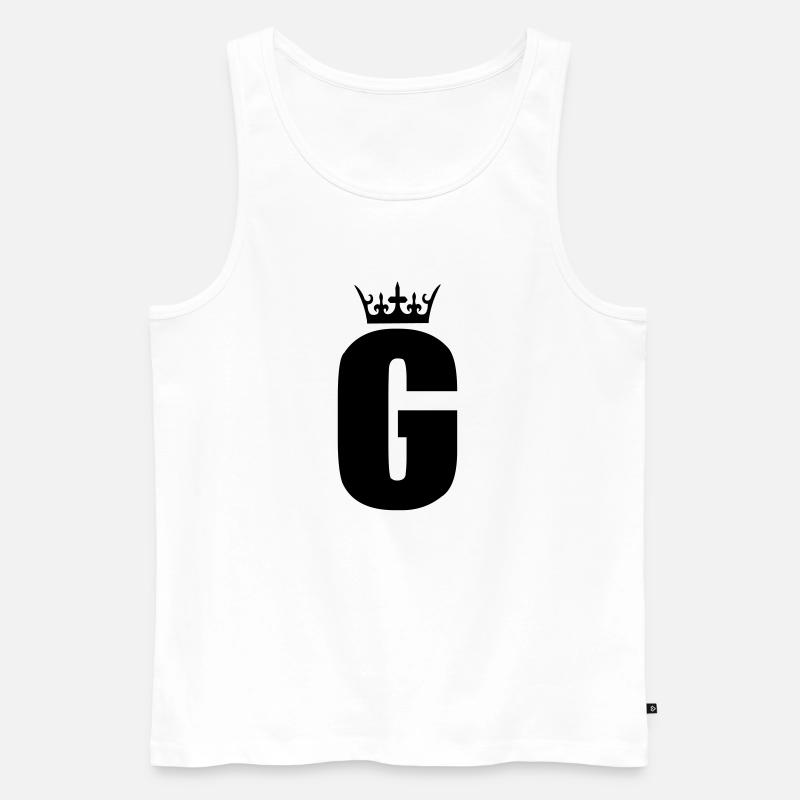 g_king - Männer Premium Bio Tank Top - Weiß