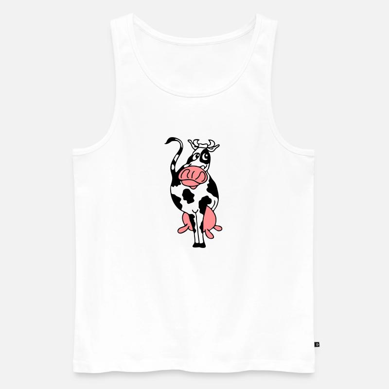 Kuh 2 - Männer Premium Bio Tank Top - Weiß