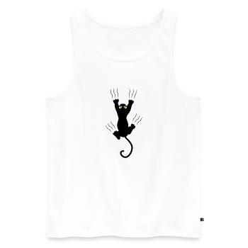 BAD BLACK CAT - Männer Premium Bio Tank Top - Weiß - Vorne - AI Model Male 178 light (178cm)