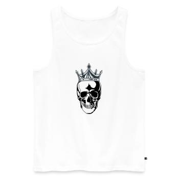 skull king krone - Männer Premium Bio Tank Top - Weiß - Vorne - Michal (187cm)