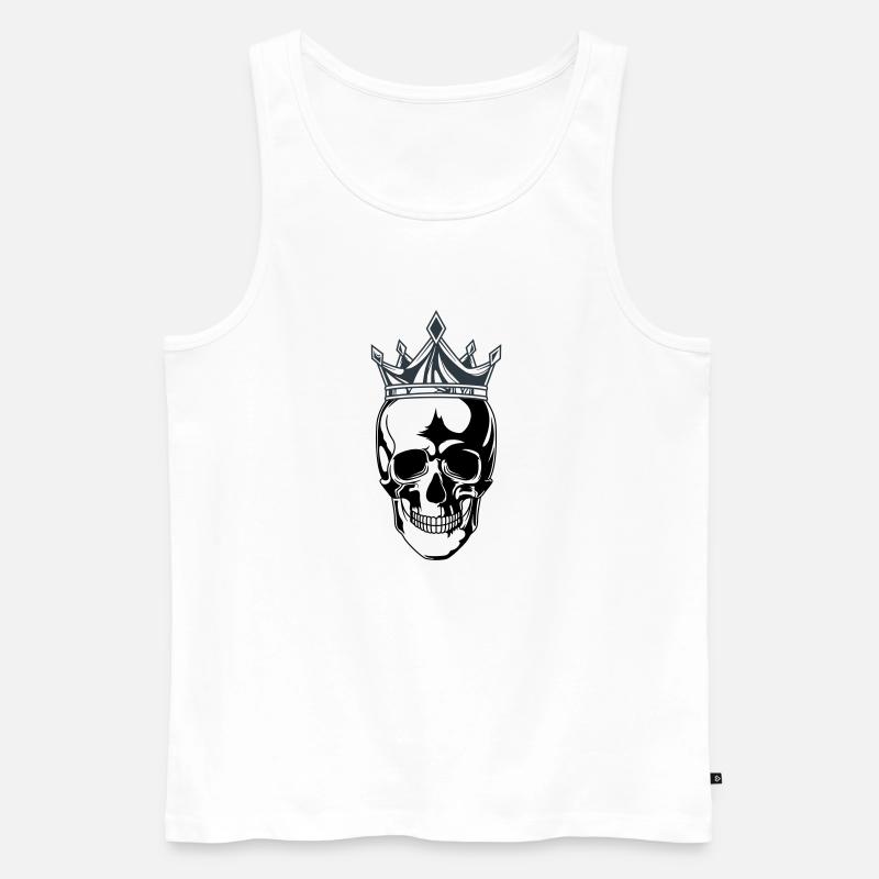 skull king krone - Männer Premium Bio Tank Top - Weiß