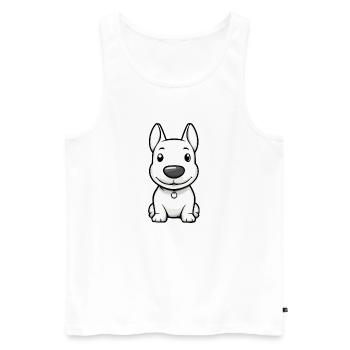 Bull Terrier Chien Bande Dessinée Mignon - Débardeur bio Premium Homme - blanc - Devant - Michal (187cm)