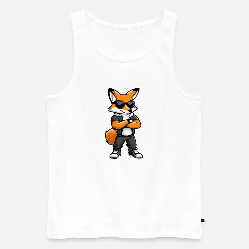 Fox Comic - Men's Premium Organic Tank Top - white