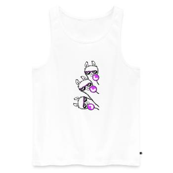 3 Llamas Chewing Gum Team Crew Friends Looking Sideways - Men's Premium Organic Tank Top - white - Front - Michal (187cm)
