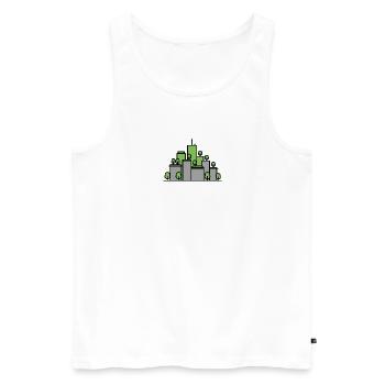 Grüne Stadtsilhouette Vektor - Männer Premium Bio Tank Top - Weiß - Vorne - AI Model Male 178 light (178cm)