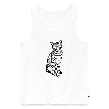 Katze Kätzchen Tigerkatze Katzenshirt Geschenk - Männer Premium Bio Tank Top - Weiß - Vorne - AI Model Male 178 light (178cm)