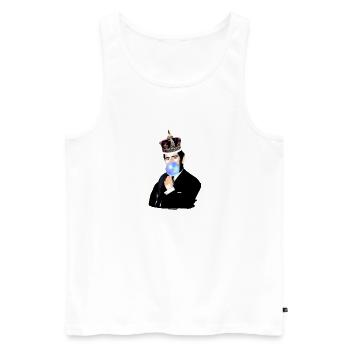 Charles, Roi d’Angleterre, Roi, Couronne - Débardeur bio Premium Homme - blanc - Devant - AI Model Male 178 light (178cm)