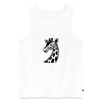 Funny cute african giraffe cute look - Men's Premium Organic Tank Top - white - Front - AI Model Male 178 light (178cm)