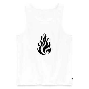 Tribal Tattoo Flammen Feuer Illustration Design - Männer Premium Bio Tank Top - Weiß - Vorne - AI Model Male 178 light (178cm)