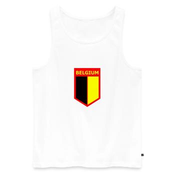 Drapeau BELGIUM - Débardeur bio Premium Homme - blanc - Devant - AI Model Male 178 light (178cm)