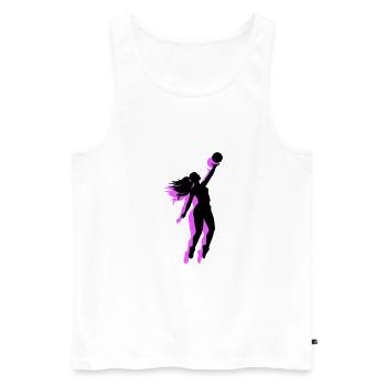 Volleyball Spielerin Symbol - Männer Premium Bio Tank Top - Weiß - Vorne - Michal (187cm)