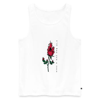 Brennende Rose Print - Männer Premium Bio Tank Top - Weiß - Vorne - AI Model Male 178 light (178cm)