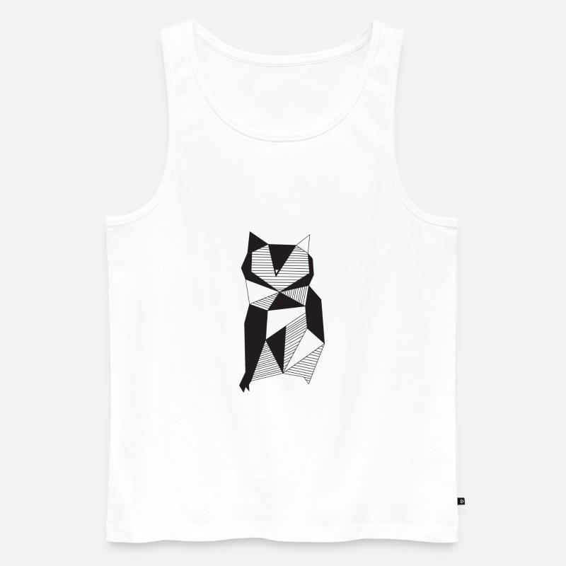 Eule - Schwarzweiß - Männer Premium Bio Tank Top - Weiß