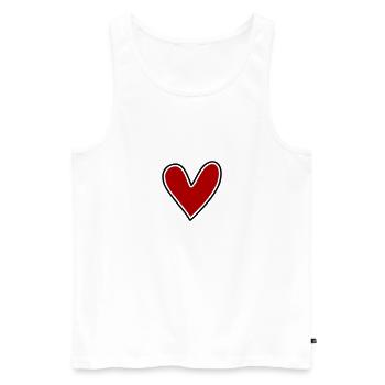 Schlichtes Herz zum Beschriften - Männer Premium Bio Tank Top - Weiß - Vorne - AI Model Male 178 light (178cm)