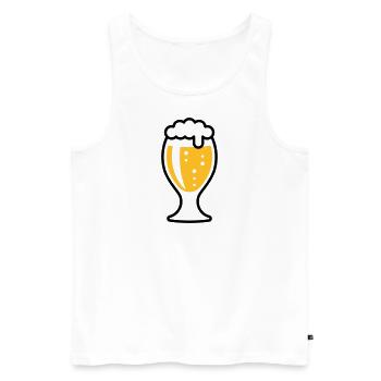 XSnice bulbeuse (2 couleurs) - Débardeur bio Premium Homme - blanc - Devant - Michal (187cm)