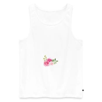 Rose Blumen Blumenstrauß Valentinstag - Männer Premium Bio Tank Top - Weiß - Vorne - Michal (187cm)