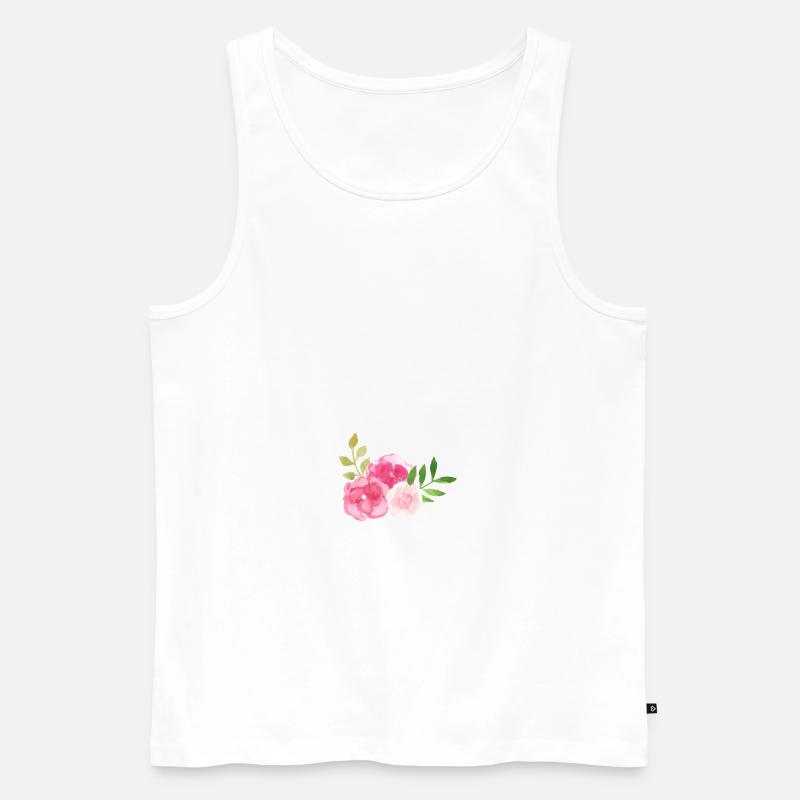 Rose Blumen Blumenstrauß Valentinstag - Männer Premium Bio Tank Top - Weiß