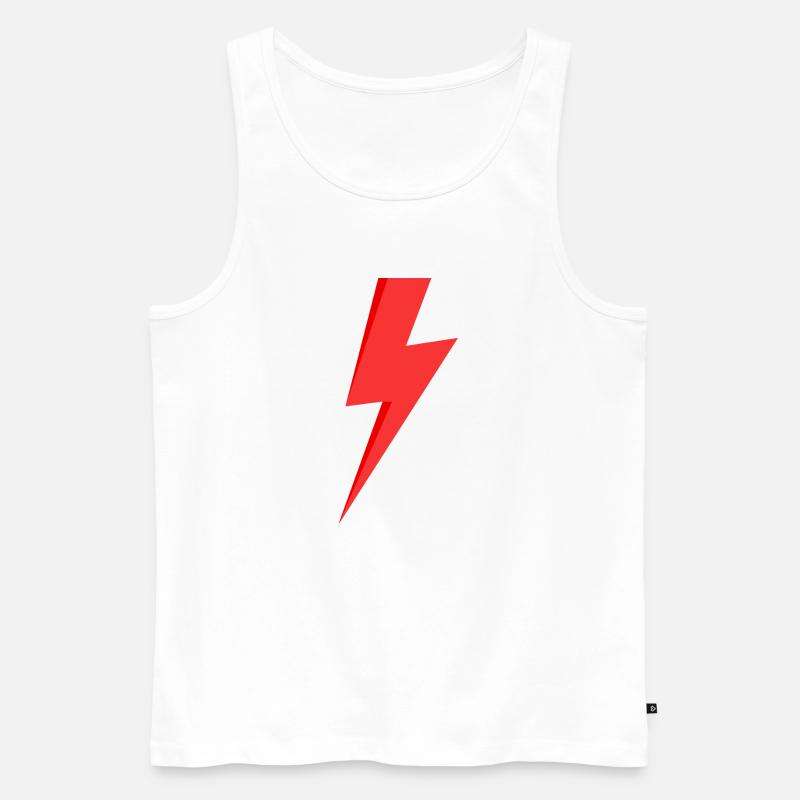Red Lightning - Men's Premium Organic Tank Top - white
