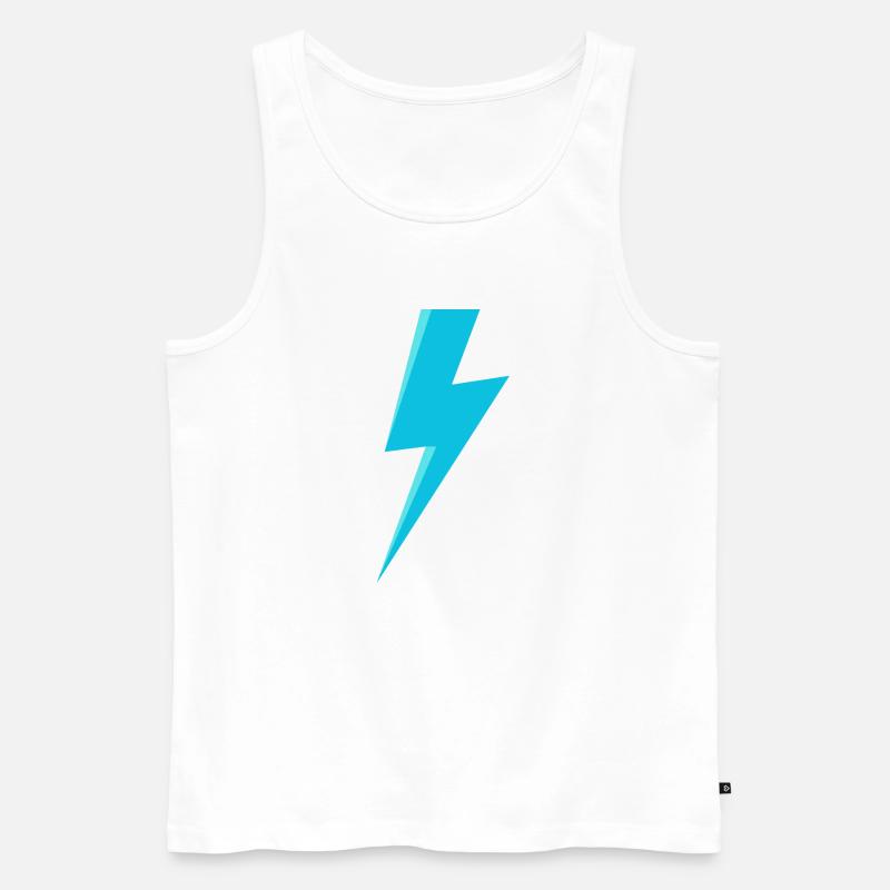 Blauer Blitz - Männer Premium Bio Tank Top - Weiß