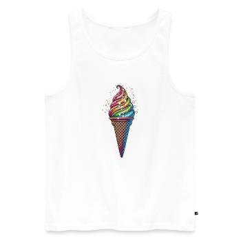 farbenfrohe Eiskreation in lebendigen Farben - Männer Premium Bio Tank Top - Weiß - Vorne - AI Model Male 178 light (178cm)