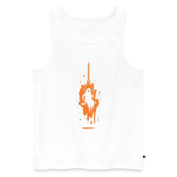 Geist auf Schaukel einfaches Kostüm Halloween süß - Männer Premium Bio Tank Top - Weiß - Vorne - Michal (187cm)