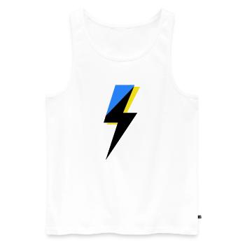 Blue and Yellow Geometry - Men's Premium Organic Tank Top - white - Front - AI Model Male 178 light (178cm)