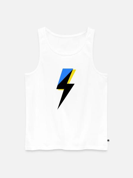 Blue and Yellow Geometry - Men's Premium Organic Tank Top - white