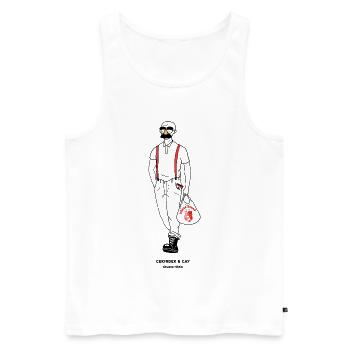 Nazis essen heimlich Döner - Männer Premium Bio Tank Top - Weiß - Vorne - Michal (187cm)