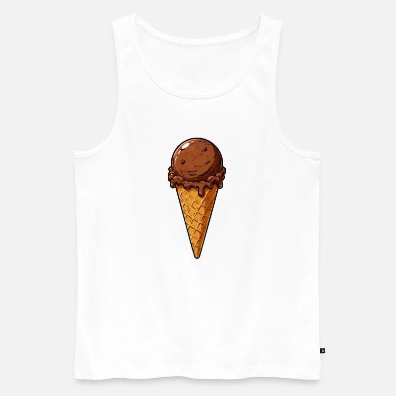 Schokoladen Eis Kugel - Männer Premium Bio Tank Top - Weiß
