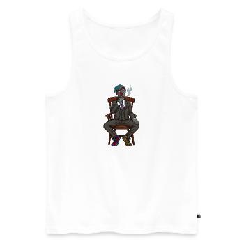 Surreales Noir-Idol im Anzug - Männer Premium Bio Tank Top - Weiß - Vorne - Michal (187cm)