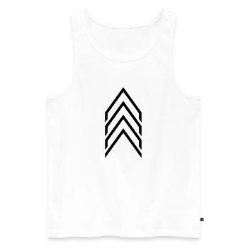 Rang 3 - Männer Premium Bio Tank Top - Weiß - Vorne - Michal (187cm)