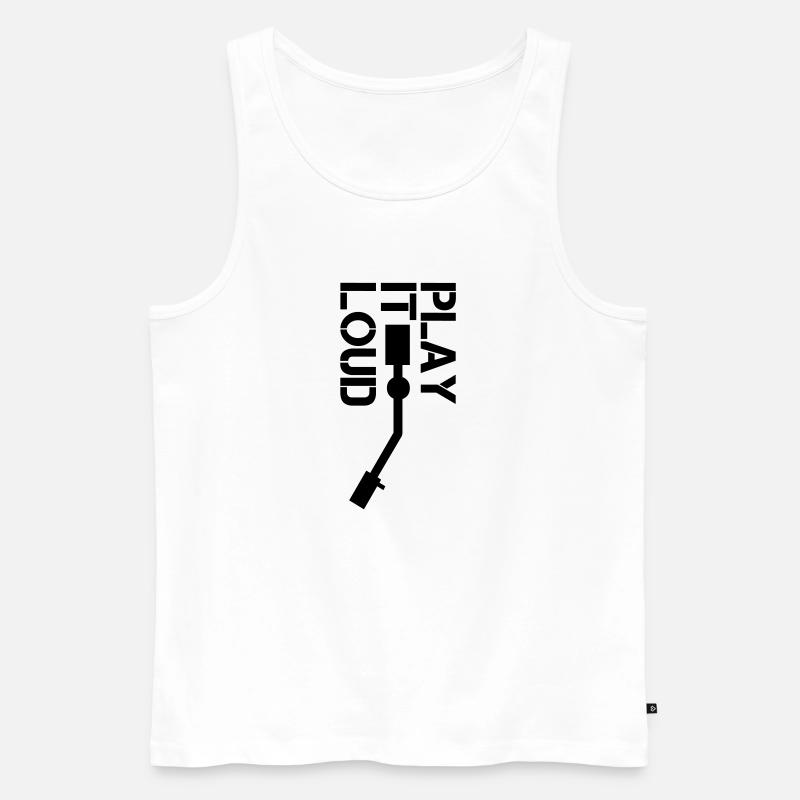 play it Loud - Männer Premium Bio Tank Top - Weiß