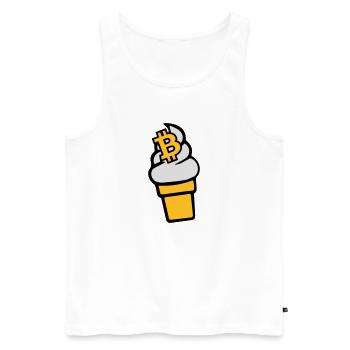Bitcoin-Cream - Men's Premium Organic Tank Top - white - Front - Michal (187cm)