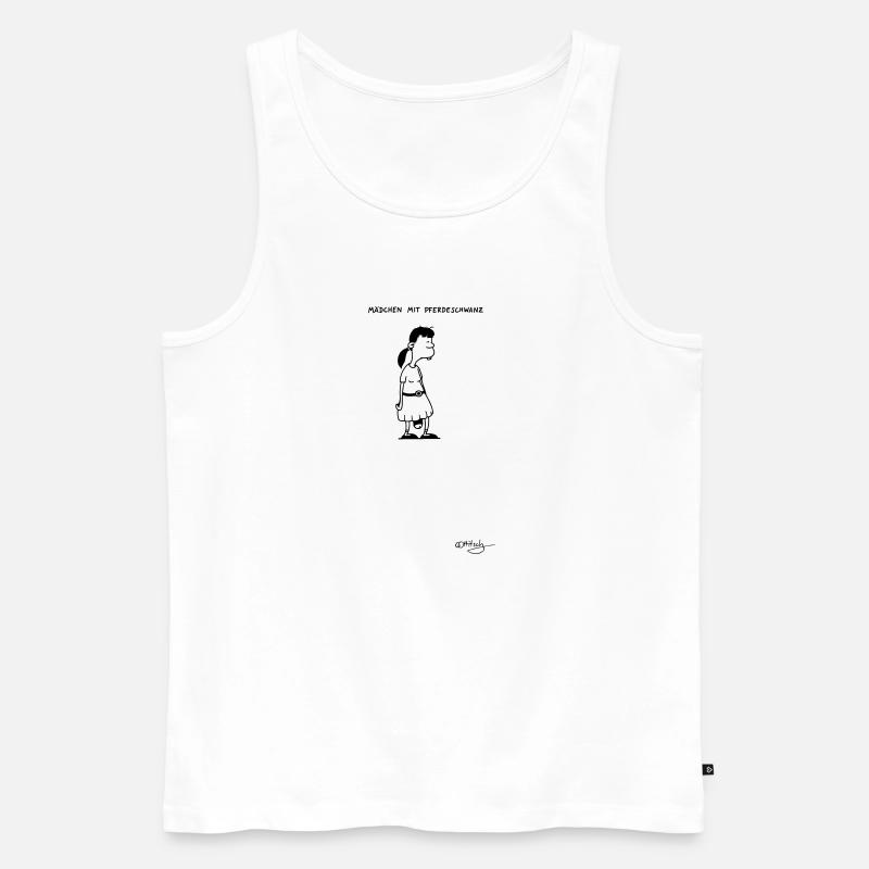 Mädchen mit Pferdeschwanz - Männer Premium Bio Tank Top - Weiß