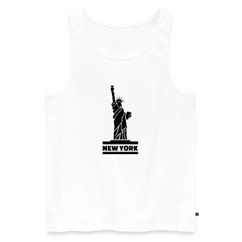 New York - Männer Premium Bio Tank Top - Weiß - Vorne - Michal (187cm)