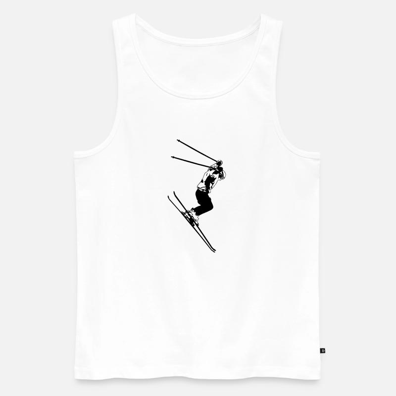 Ski Alpine - Männer Premium Bio Tank Top - Weiß