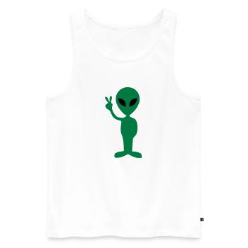 Alien Peace - Men's Premium Organic Tank Top - white - Front - AI Model Male 178 light (178cm)