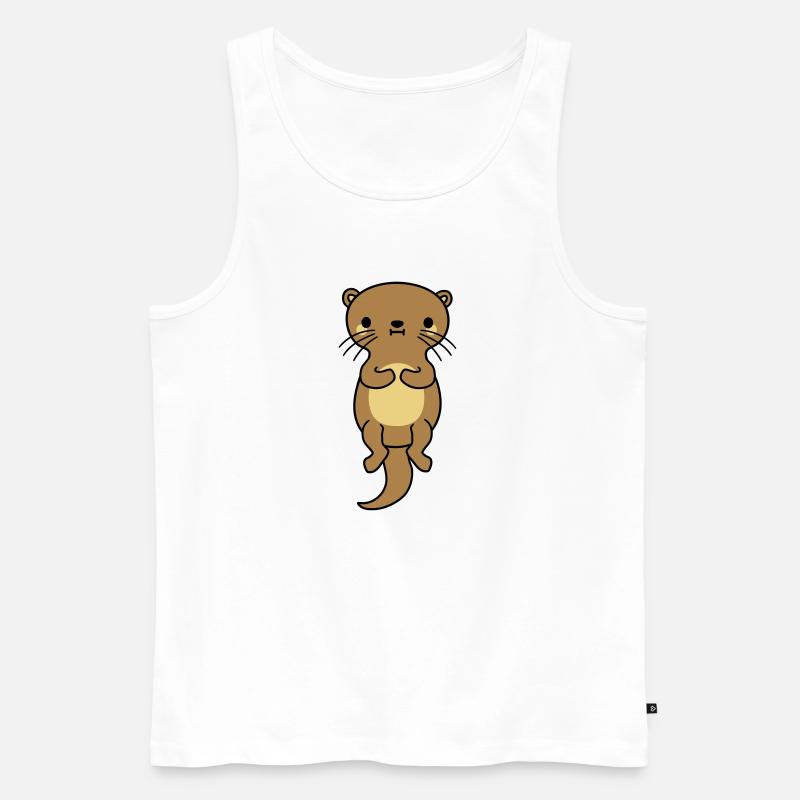 netter schwimmender otter - Männer Premium Bio Tank Top - Weiß