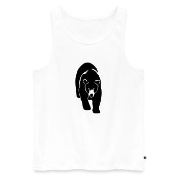 Grizzly Bear - Männer Premium Bio Tank Top - Weiß - Vorne - AI Model Male 178 light (178cm)