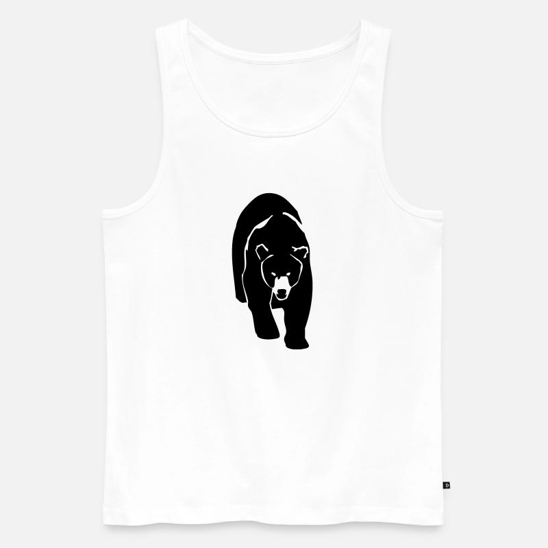 Grizzly Bear - Männer Premium Bio Tank Top - Weiß