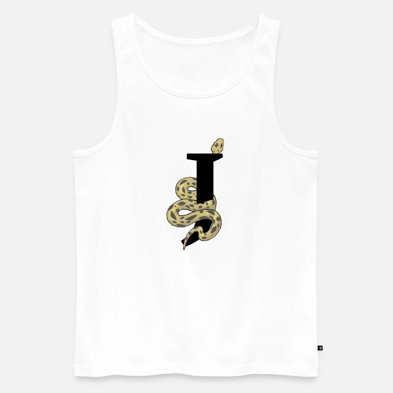 Buchstabe j Schlange - Männer Premium Bio Tank Top - Weiß