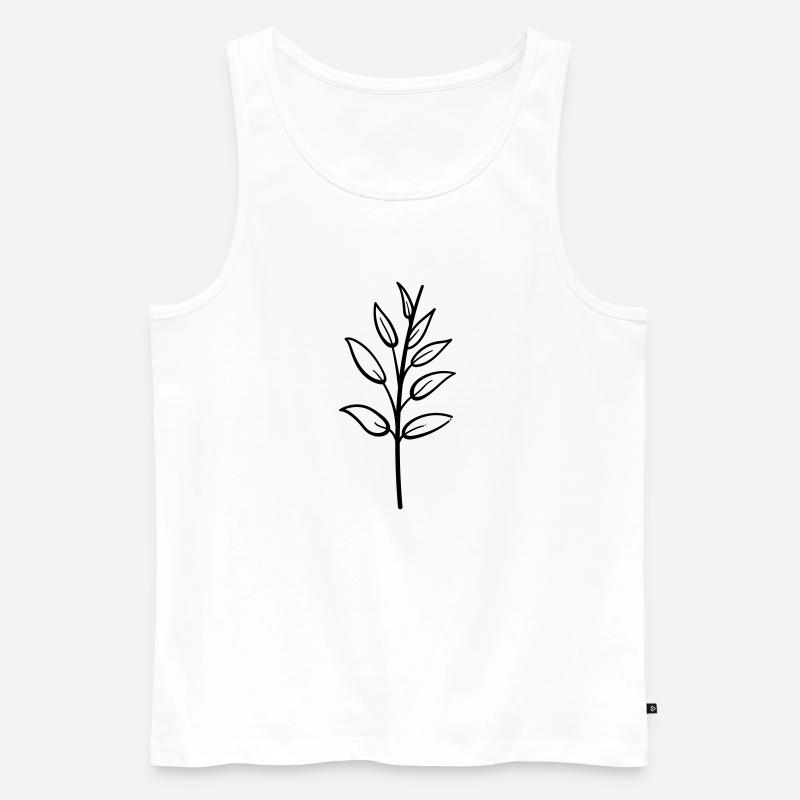 Abstrakte Botanisch Blume, Element - Männer Premium Bio Tank Top - Weiß