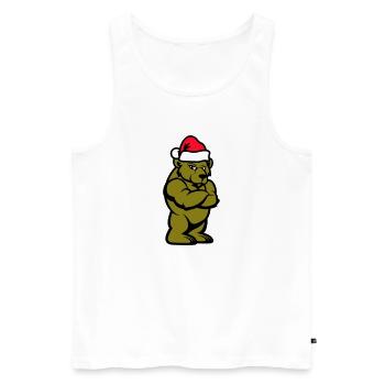 Bear Comic Christmas - Men's Premium Organic Tank Top - white - Front - Michal (187cm)