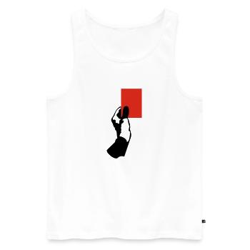 Rote Karte! - Männer Premium Bio Tank Top - Weiß - Vorne - AI Model Male 178 light (178cm)