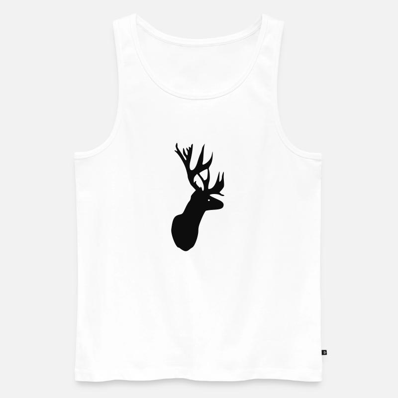 Hirsch - Geweih - Männer Premium Bio Tank Top - Weiß